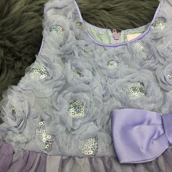 4 Ever Free | Girls Floral Tulle Dress | Purple | 24 Months - Picture 3 of 5